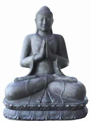 Sitzender Buddha 2m aus Lavaguss