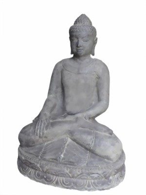 Sitzender Buddha aus Lavaguss