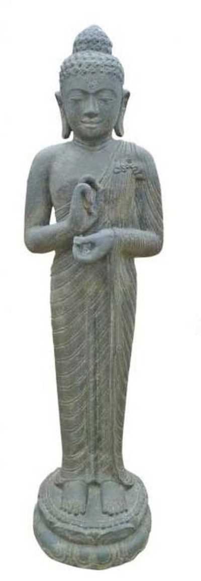 Stehender Buddha aus Lavaguss